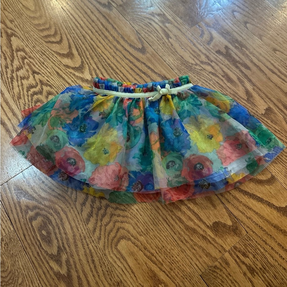 Cherokee Colorful Floral Tulle Skirt Size 12 Months